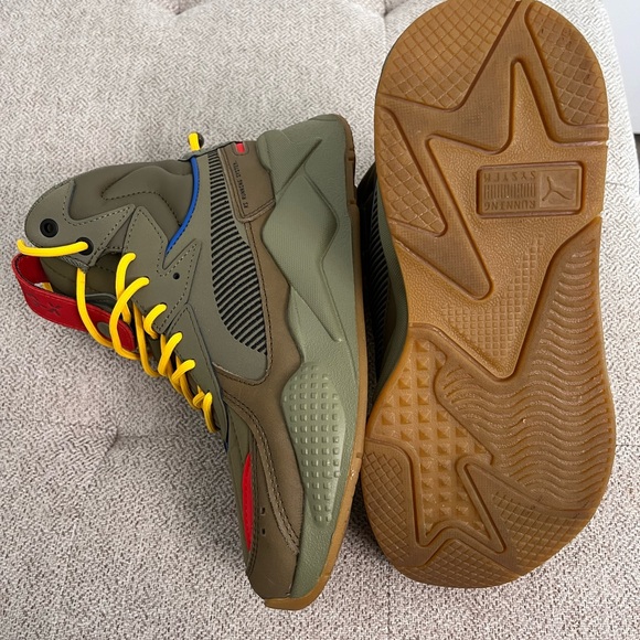 PUMA Rs-x Mid C Militia Wtr 'Green Red Yellow Training Sneaker Size 4.5 Youth - Picture 2 of 8